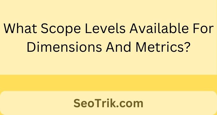 What Scope Levels Available For Dimensions And Metrics?