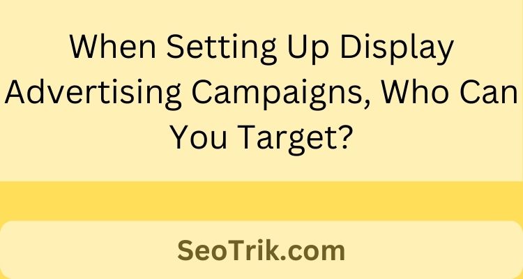 When Setting Up Display Advertising Campaigns, Who Can You Target?
